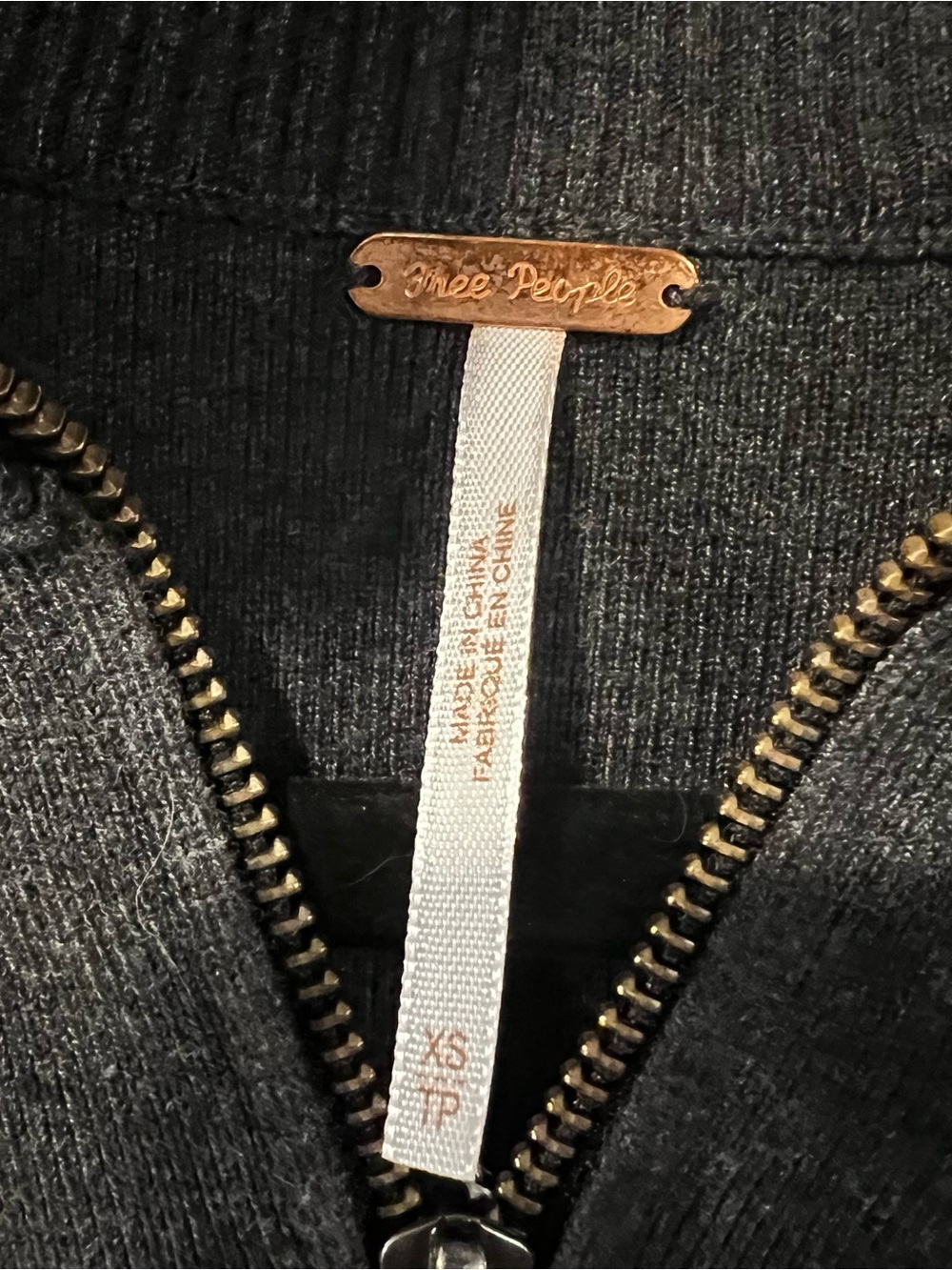 Free People 1/4 zip Black and Tan Coastal stripe pullover sweater size X small - Picture 10 of 13